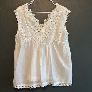Mystree White Eyelet Lace Blouse